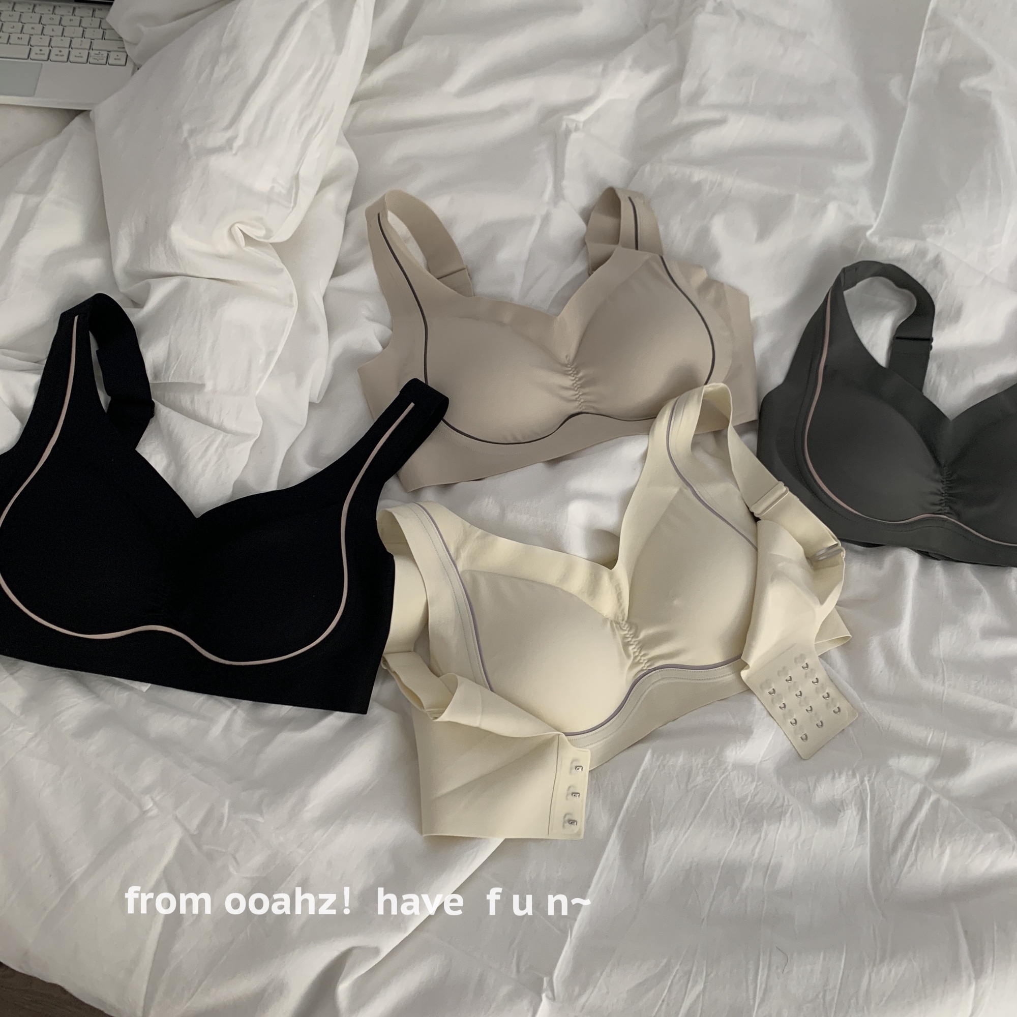 作弊内衣!好胸型~微塑承托力聚拢胸罩收副乳背心式无痕乳胶文胸