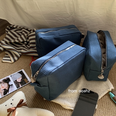 月亮六便士~咖啡华夫格化妆包 大容量便携收纳包简约洗漱包手拿包