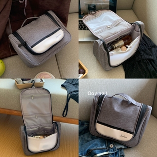 海的颜色~便携大容量化妆包 旅行手提收纳包防水耐脏带挂钩洗漱包