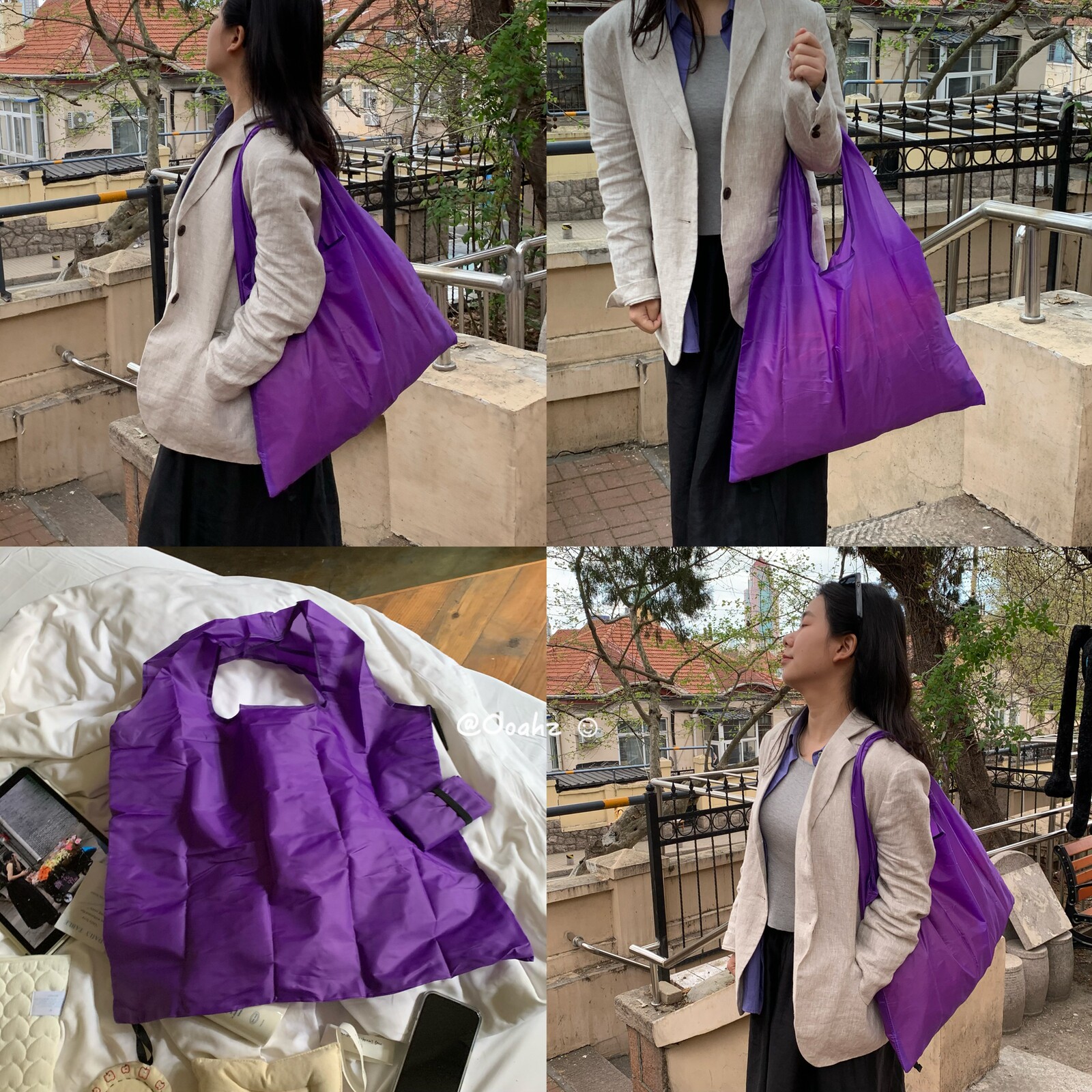 扫街拍档!能装~多色买菜包超市购物袋 涤纶加厚可折叠环保单肩包