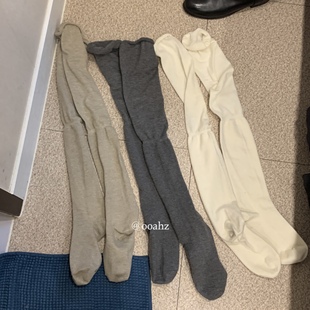 跟妈说穿了秋裤!~miu风卷边过膝长袜秋冬羊毛高筒小腿长堆堆袜子