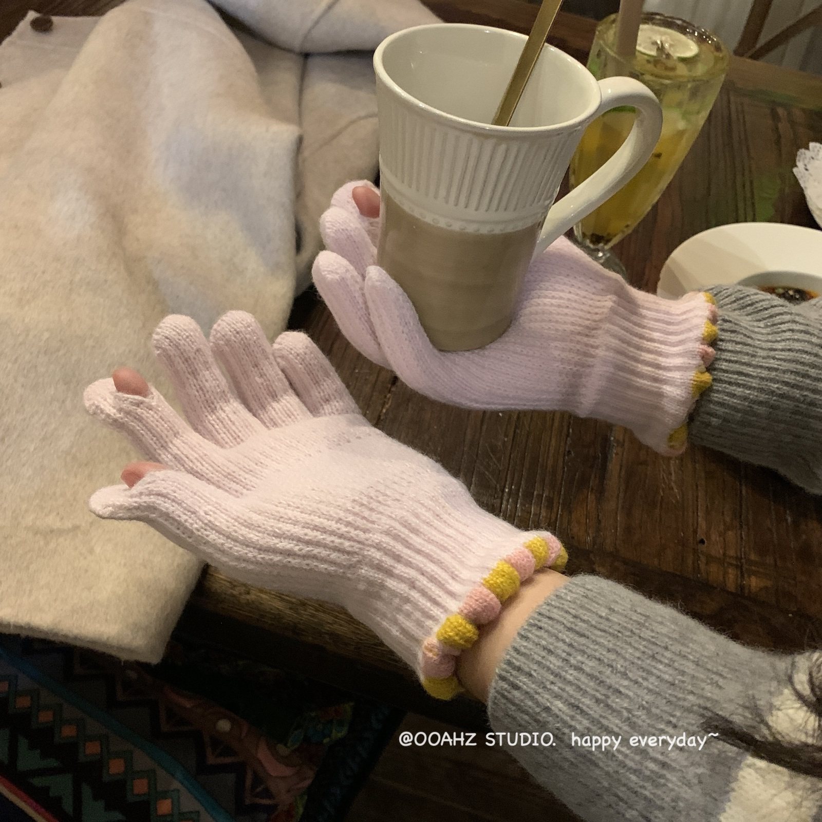 在深秋～韩国ins冬季露指毛线针织手套 纯色触屏保暖防风骑车分指,服饰配件/皮带/帽子/围巾,手套,淘宝优惠券,粉丝福利购,淘宝优惠卷