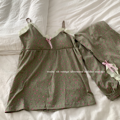ooahz女纯棉甜美碎花家居服套装