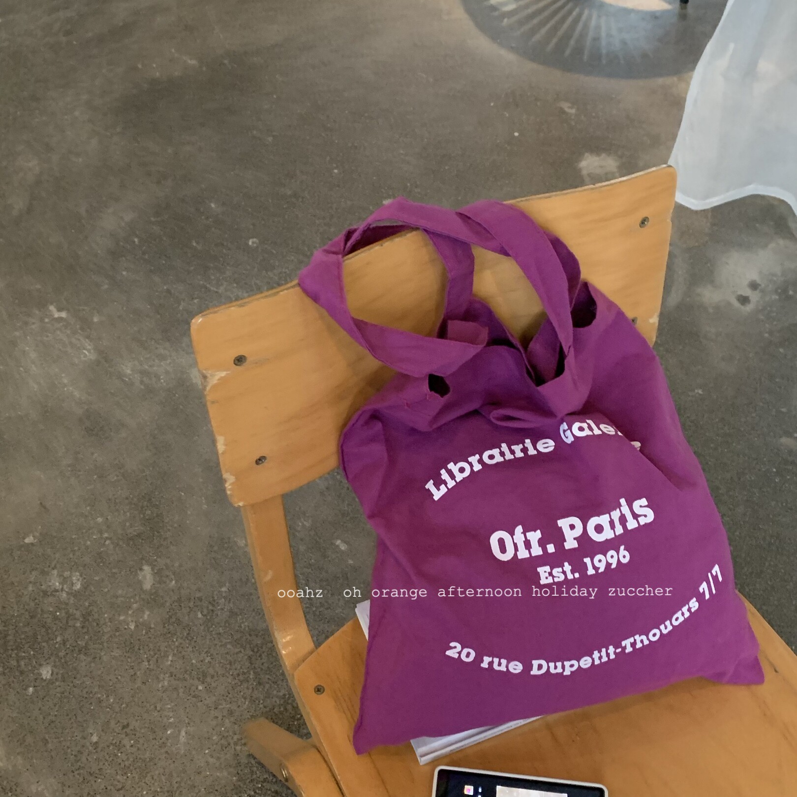 邂逅巴黎 韩国垂感百搭字母单肩包 法式ins薄款坯布袋女帆布包包