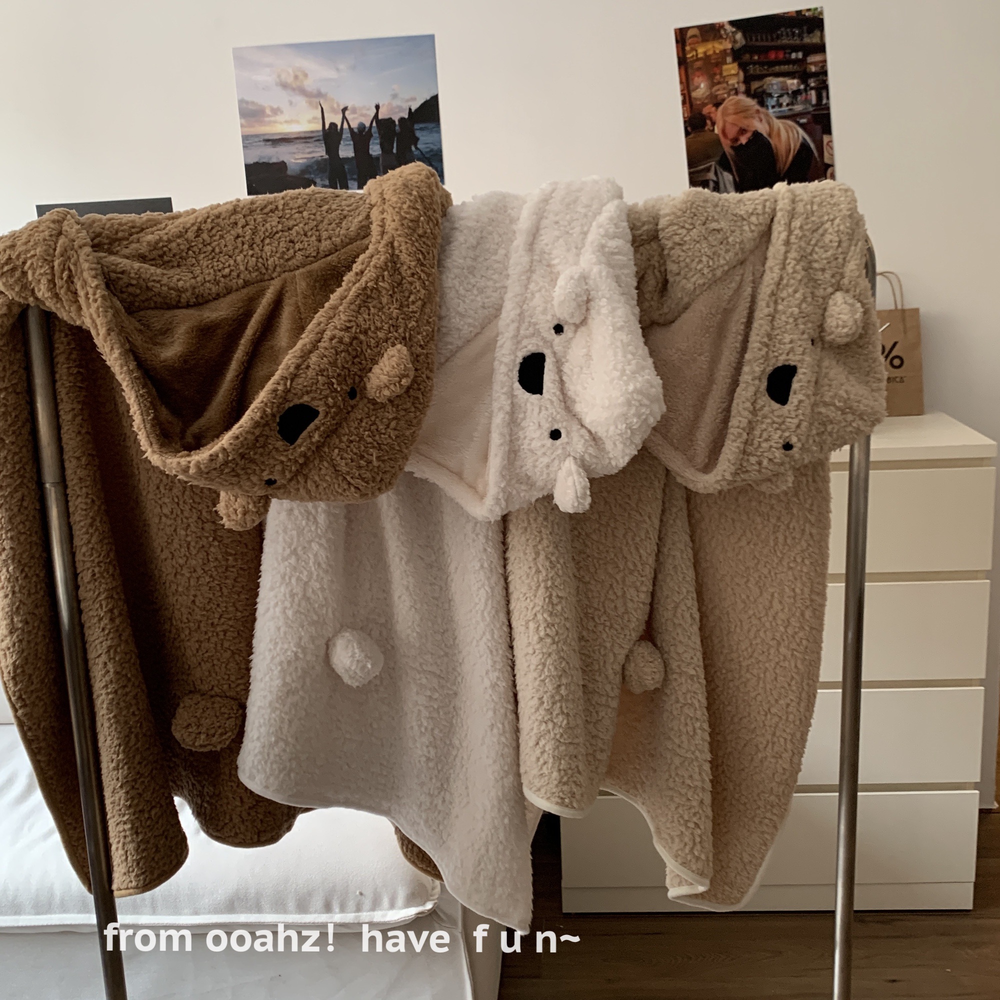 小熊披肩」可爱保暖加厚披风斗篷