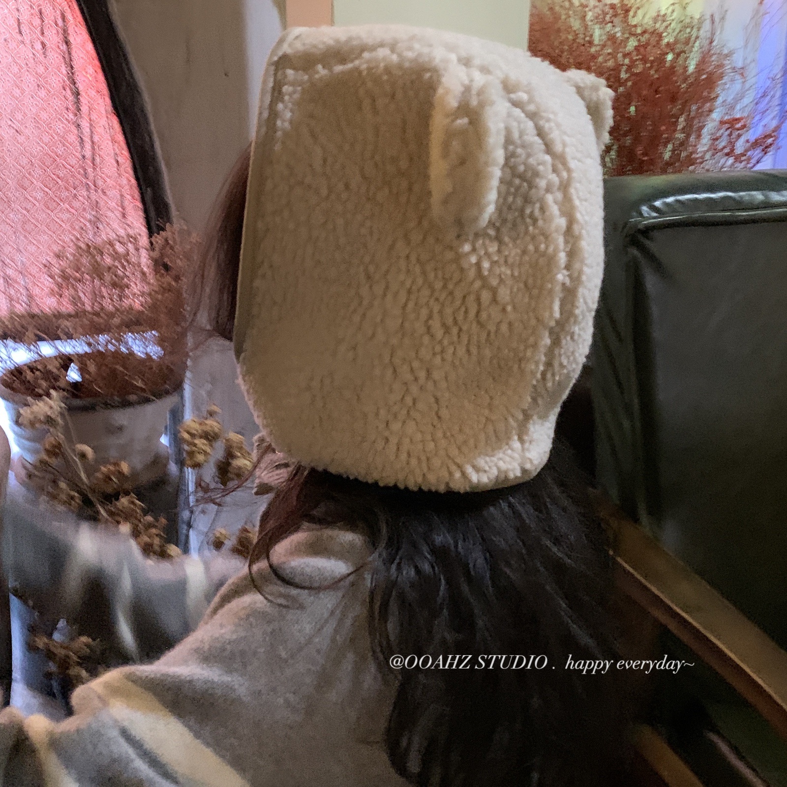 秋冬可爱小熊雷锋帽复古小众护耳