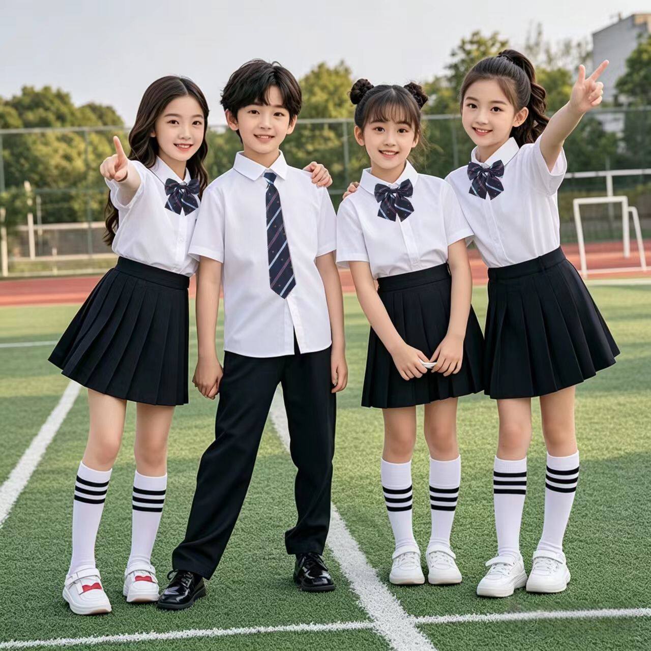 儿童演出服中小学生合唱朗诵表演男女童毕业照幼儿校园运动会套装