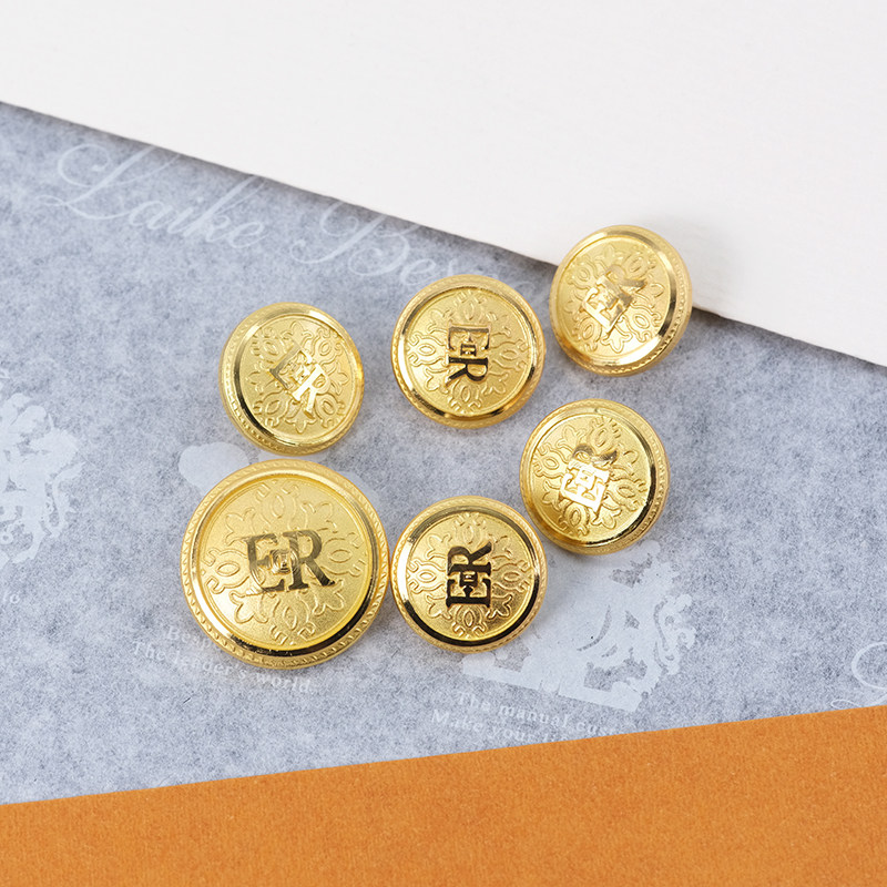 莱可高定英国皇家鎏金金属手缝扣图片