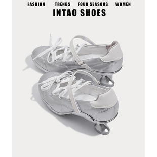 法式银色蝴蝶结芭蕾单鞋女2026春季新款小众设计绝美玛丽珍高跟鞋