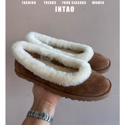 棕色超火毛毛鞋女外穿绒保暖棉鞋