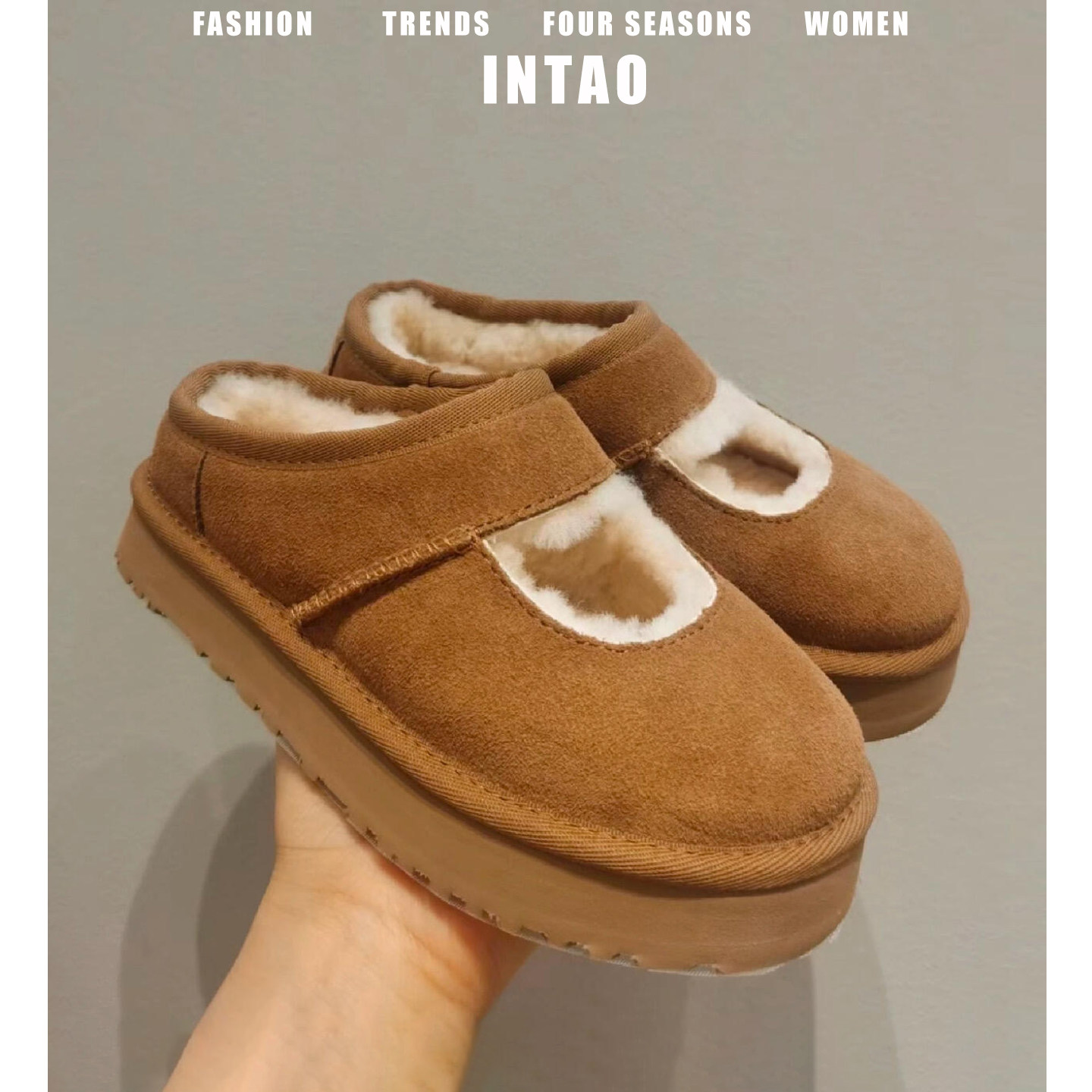 复古棕色厚底玛丽珍毛毛鞋秋冬外穿2025新款加绒保暖增高豆豆单鞋,女鞋,玛丽珍鞋,淘宝优惠券,粉丝福利购,淘宝优惠卷