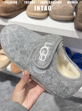 灰色面包毛毛鞋女冬加绒外穿2025新款厚底豆豆棉鞋法式玛丽珍单鞋