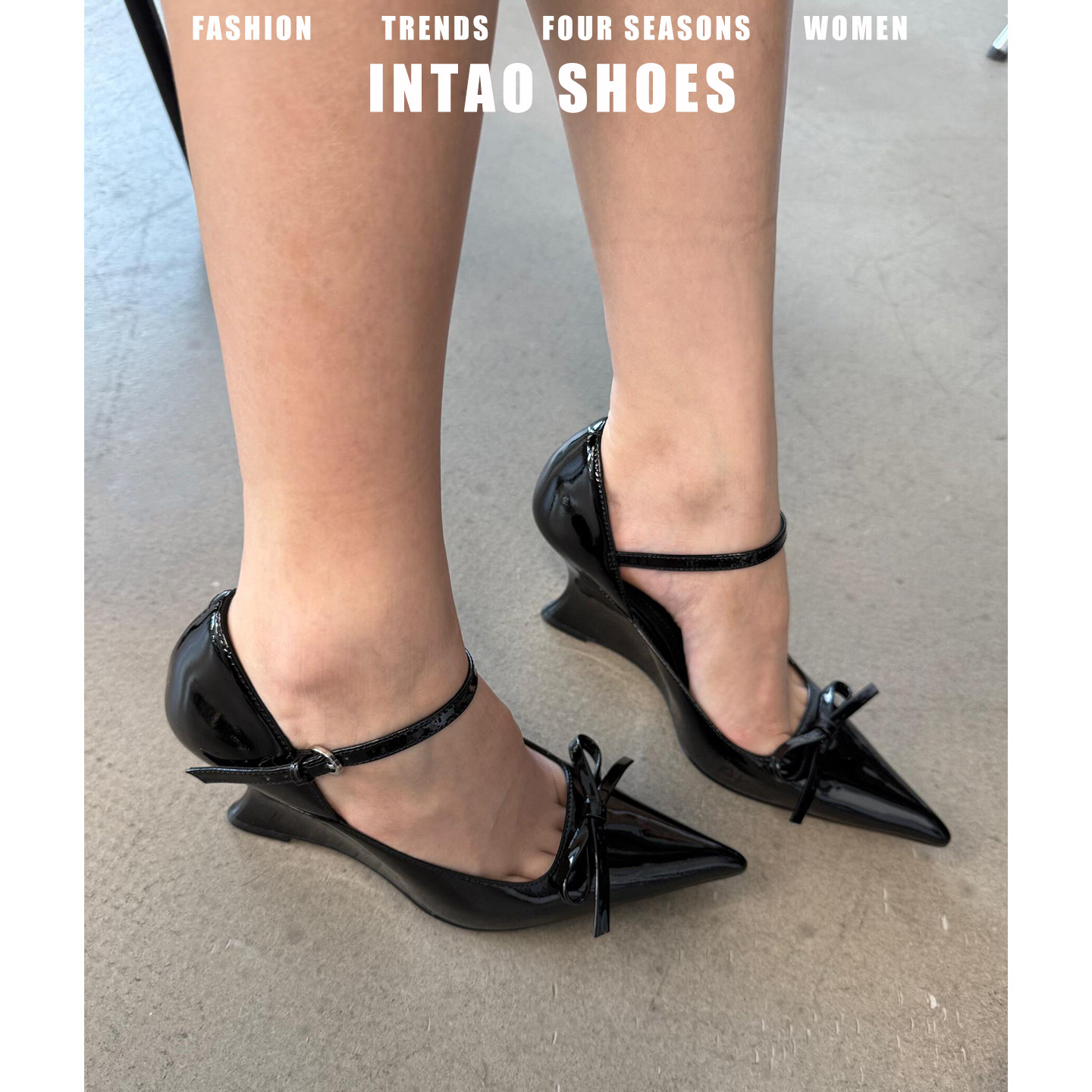 小个子尖头漆皮高跟鞋女2026春季新款蝴蝶结玛丽珍鞋法式黑色单鞋,女鞋,玛丽珍鞋,淘宝优惠券,粉丝福利购,淘宝优惠卷