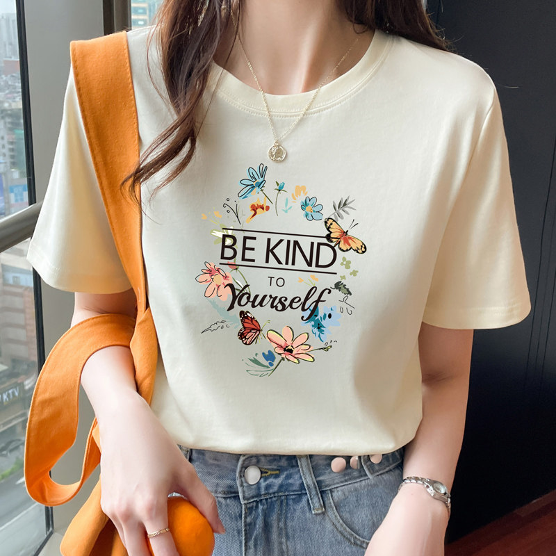 外贸大牌正品纯棉蝴蝶印花短袖t恤女夏季新款小香风百搭正肩上衣,女装/女士精品,T恤,淘宝优惠券,粉丝福利购,淘宝优惠卷