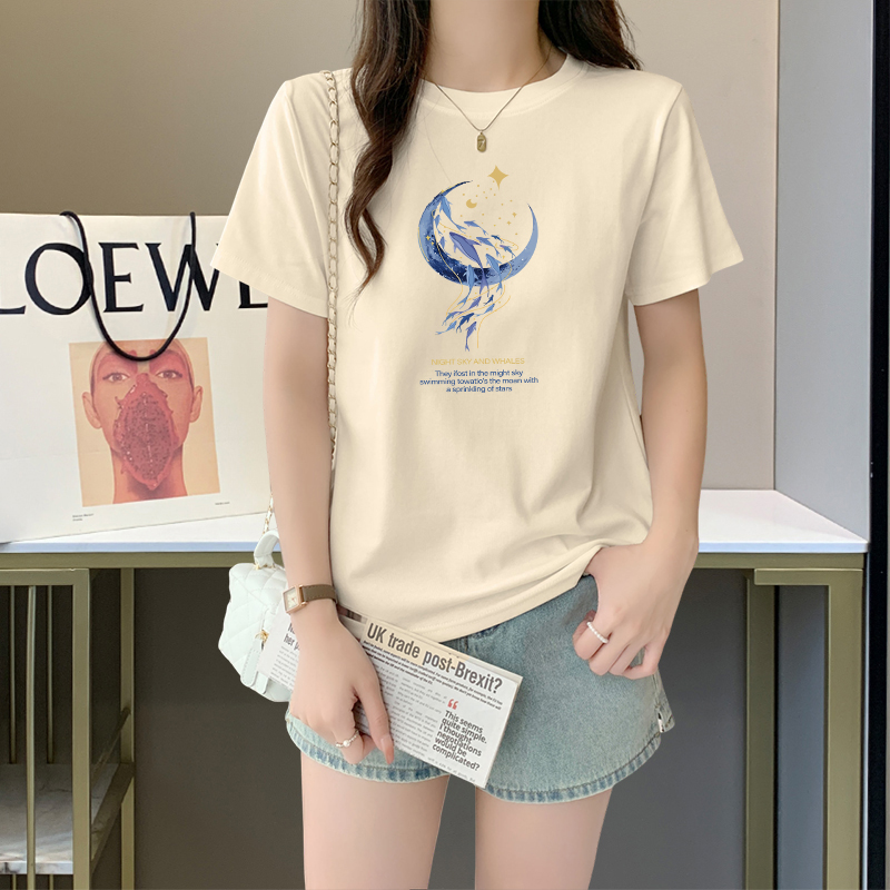 高端大牌纯棉休闲宽松韩版短袖女