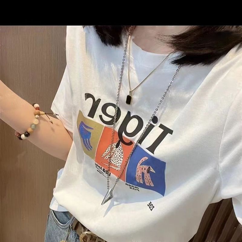 短袖韩版薄款印花纯棉女不起球