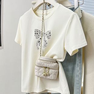 清仓外贸 女士洋气体恤 品牌女装 专柜宽松显瘦休闲印花纯棉T恤短袖