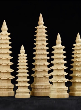 桃木7层9层11层13层文昌塔木质雕刻摆件考试中考学生高考木雕摆件