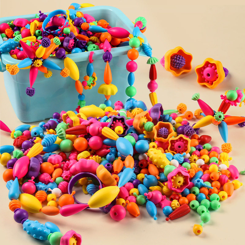 儿童百变波普串珠diy手工制作无绳穿珠子益智玩具绕珠手项链戒指,童装/婴儿装/亲子装,项链,淘宝优惠券,粉丝福利购,淘宝优惠卷