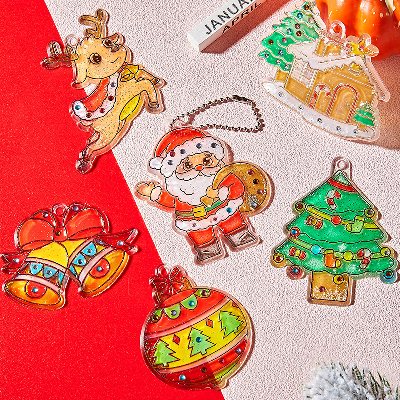 diy免烤胶画儿童手工圣诞礼物玩具女孩6水晶伦涂鸦堡考画制作