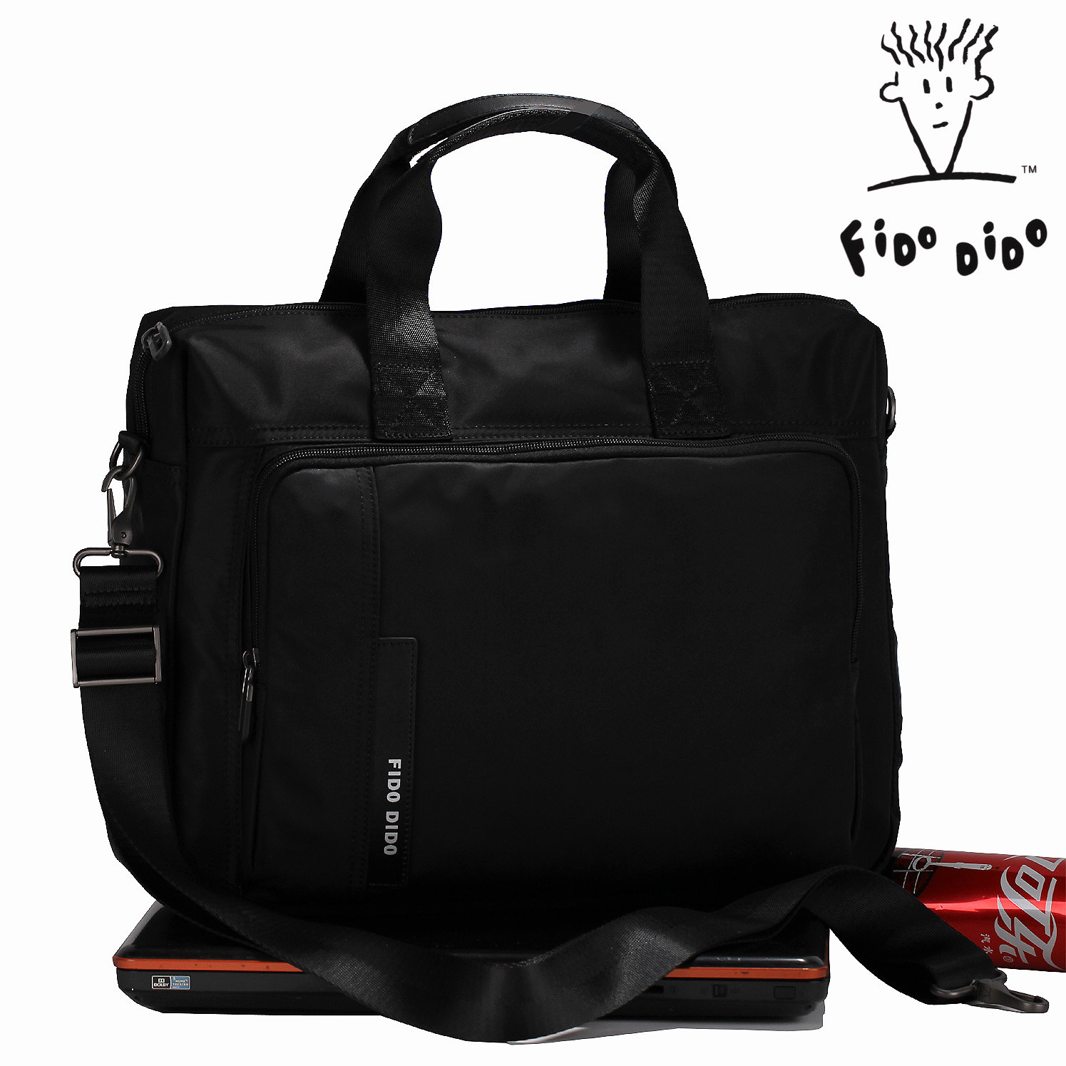 菲都狄都男士手提包潮男商务斜挎公文包新款电脑包休闲牛津布男包