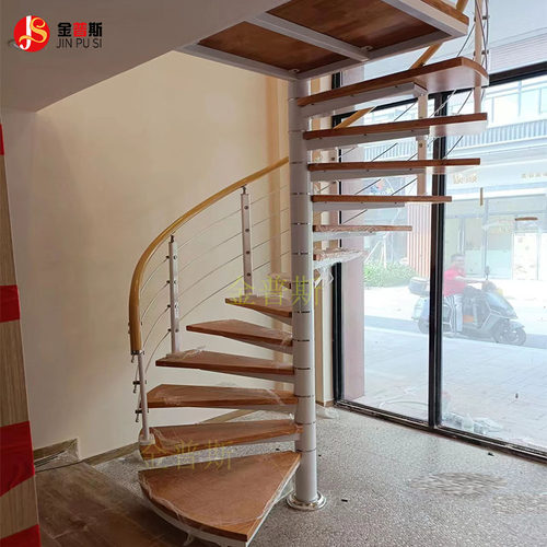 钢木楼梯广州旋转楼梯金普斯钢木