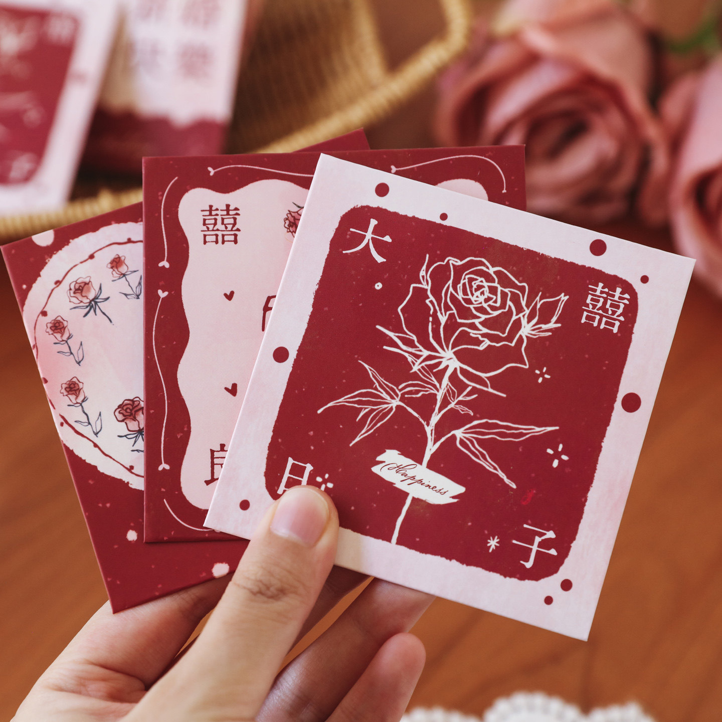 玫瑰系列结婚红包接亲堵门红包新婚个性迷你小喜包卡通创意可爱图片