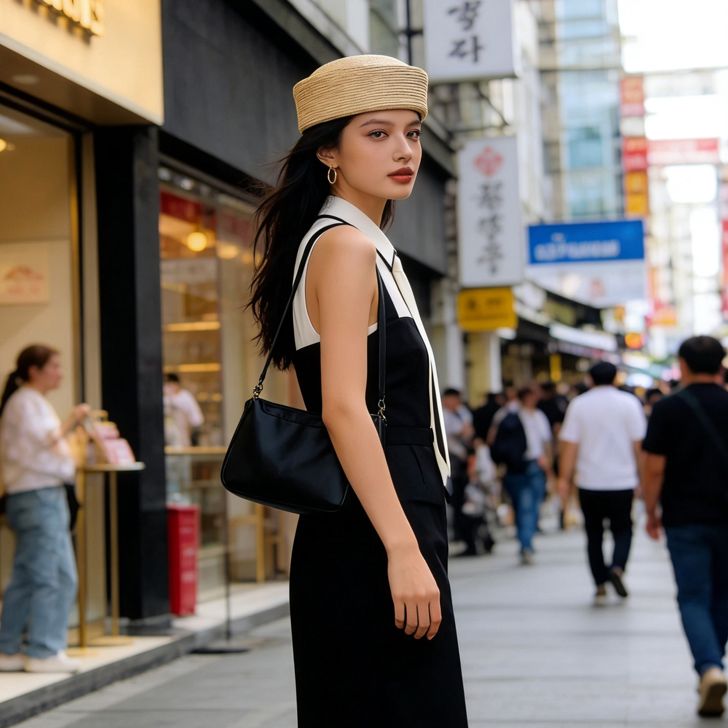 春夏拉菲草英伦复古药盒帽女圆顶小礼帽小众高级感手工编织贝雷帽
