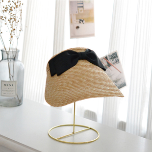 设计师款细麦草夏季出游太阳帽日系女遮脸阿娇同款防UV空顶草帽