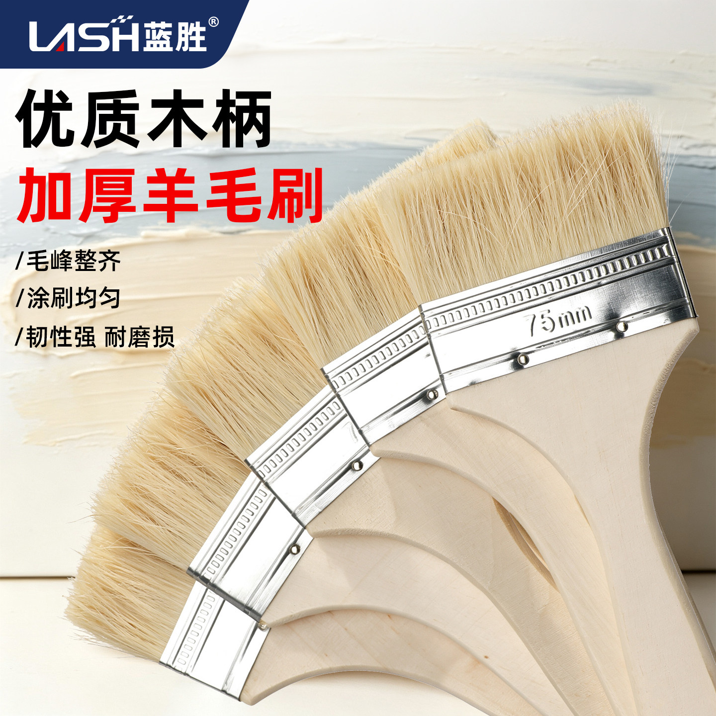 蓝胜加厚木柄羊毛刷-不易掉毛图片
