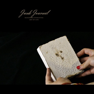 绿调手帐烧系列纸浆材料手工线装原创设计空白记事本子可定制礼物