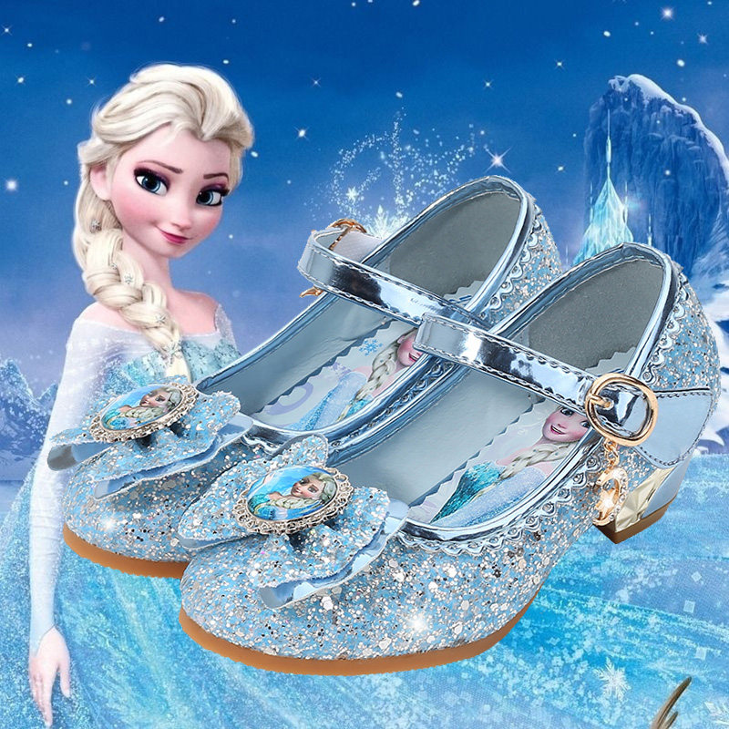 女童高跟鞋爱莎水晶女孩女宝小皮鞋蝴蝶结软底洋气艾莎公主儿童鞋,童鞋/婴儿鞋/亲子鞋,皮鞋,淘宝优惠券,粉丝福利购,淘宝优惠卷