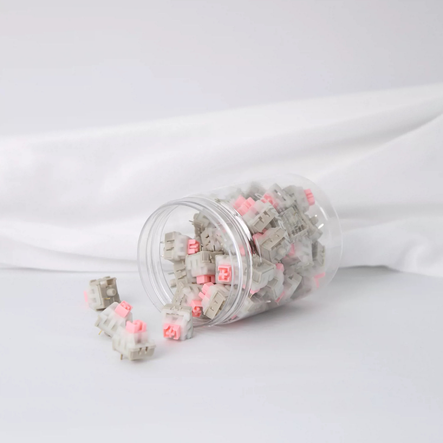 阿米洛樱花粉L机械键盘轴体轻压力顺滑线性轴码字办公客制化轴体