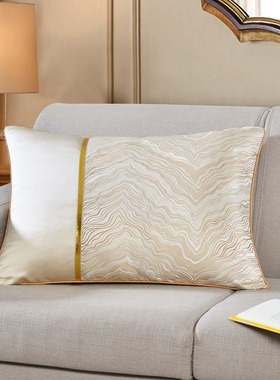 定做高档轻奢沙发抱枕套含芯客厅样板房床头靠枕长方靠垫汽车腰枕