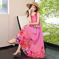 2026 New vacation-style sleeveless dress for women, summer cotton and silk long dress, beach dress, high-end and ethereal dress thumbnail 7
