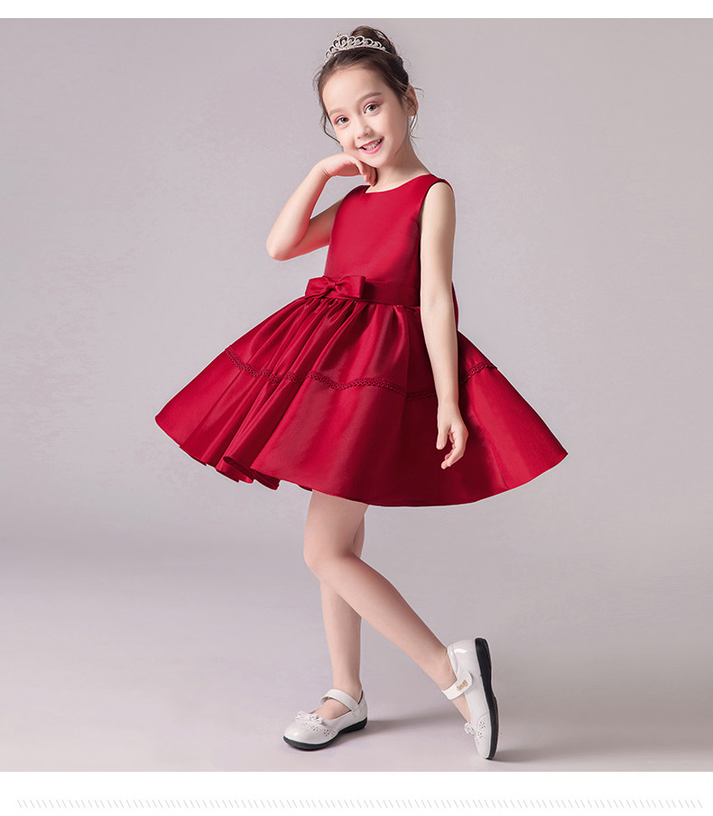 新款儿童演出服公主裙大合唱红色幼儿好宝宝舞蹈服蓬蓬裙表演服装