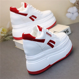 子 时尚 超高跟12cm系带休闲小白鞋 增高显瘦小个子气质外穿大码 女鞋