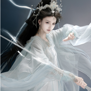 宛若惊鸿【摇光 掉落】影视仙侠系列 | 订珠细边吊带外披绣花套装