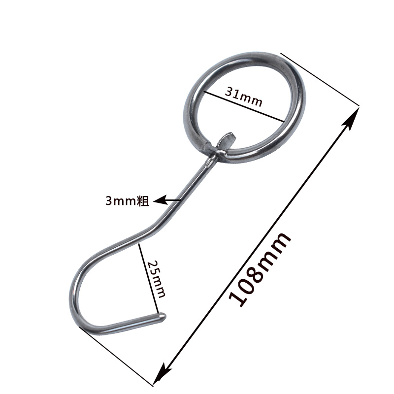 不锈钢旋转挂钩衣帽钩烤鸭店专用挂钩360可旋转可定制圆环问号钩