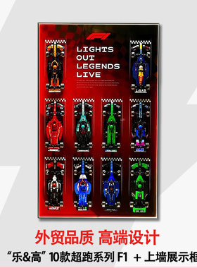 2025超级赛车F1车队speed男孩跑车适用于乐高上墙相框挂墙积木车