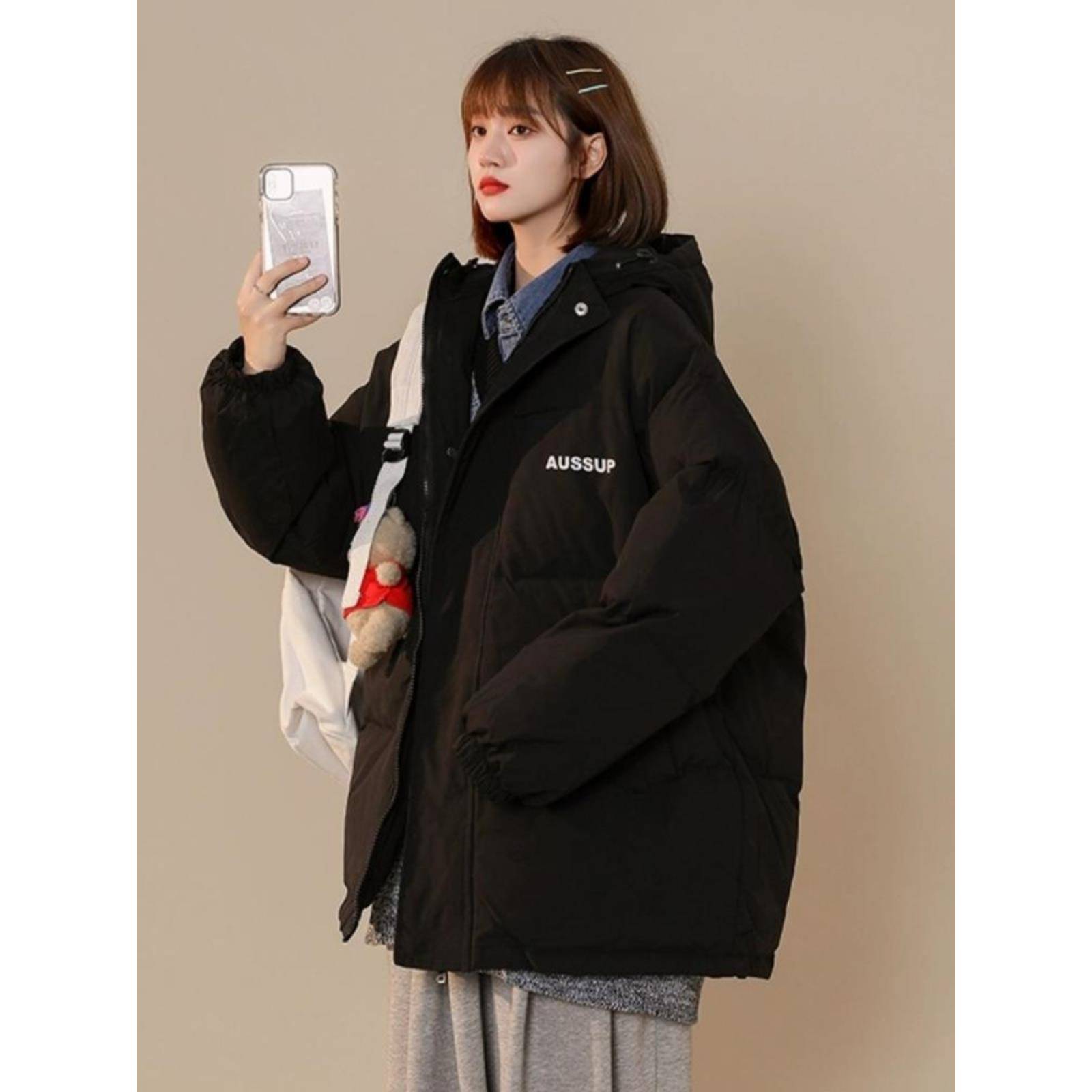 情侣羽绒服女冬季新款连帽面包服加厚宽松学生棉袄子休闲百搭外套