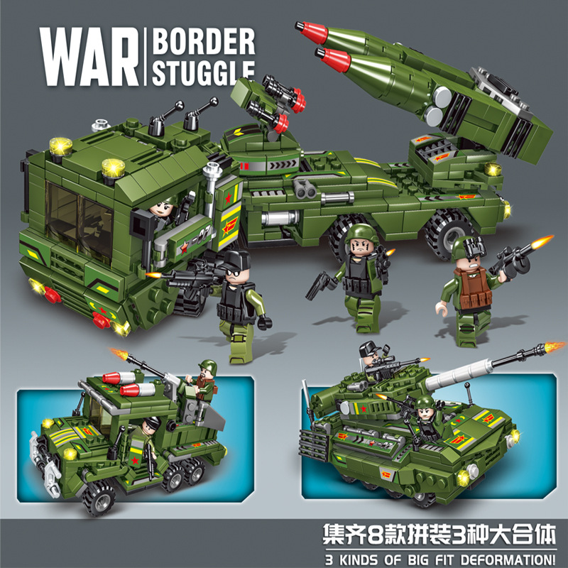 8合体27变781防空导弹99坦克积木