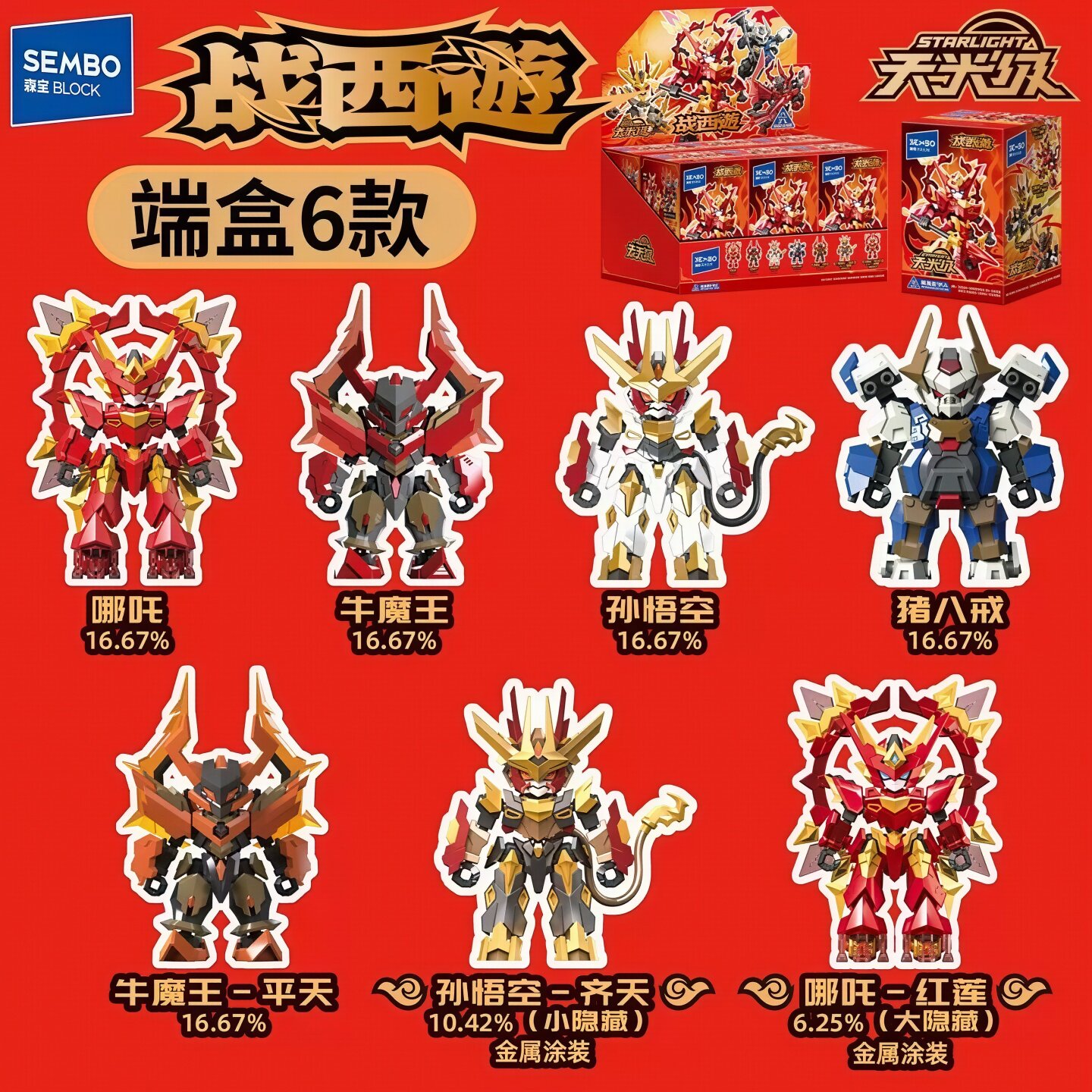森宝积木人战西游天光级红莲哪吒牛魔王孙悟空猪八戒第一弹900037图片