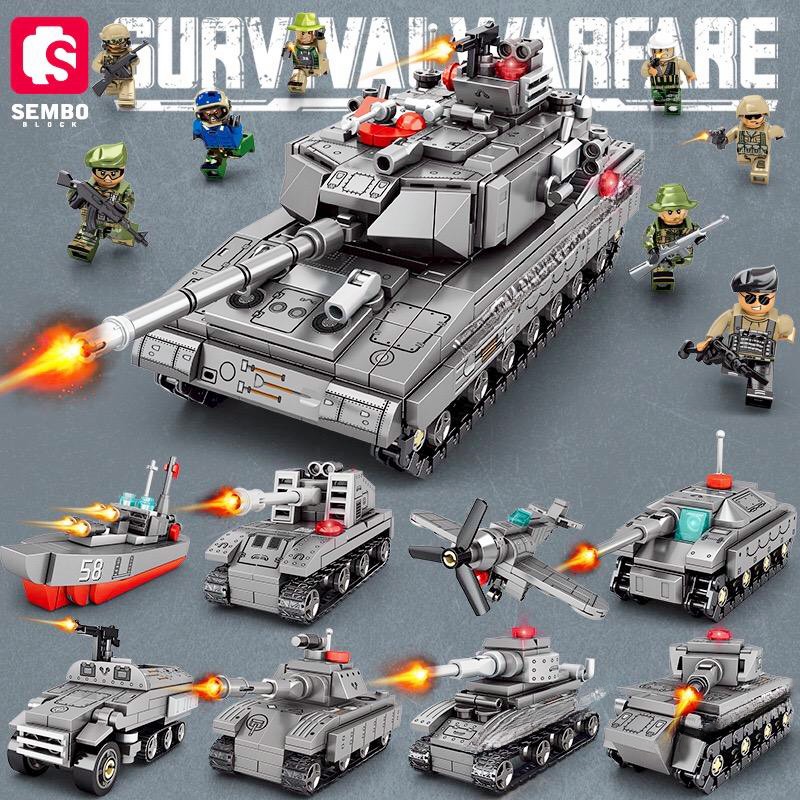 森宝积木军事8合体豹2A7主战坦克
