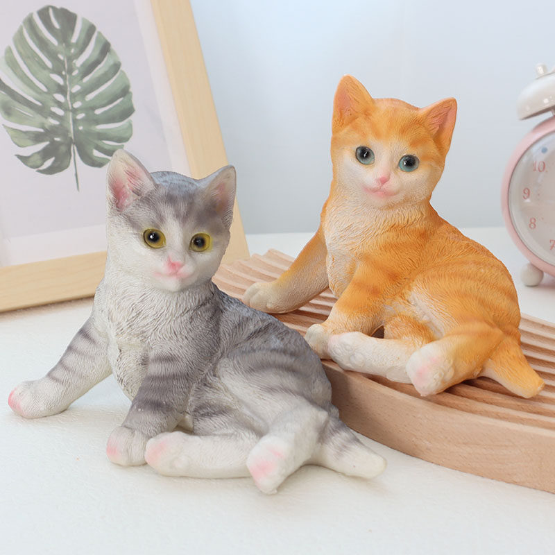 仿真猫咪树脂动物雕塑女生小摆件