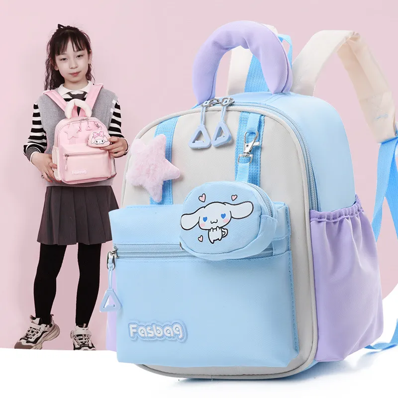 新款幼儿园书包韩版洋气撞色男女童双肩包学前班卡通可爱书包