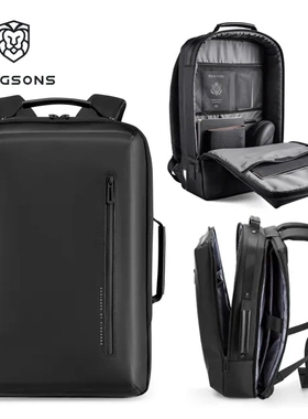 金圣斯背包多功能电脑包大容量双肩包USB防泼水商务通勤双肩包