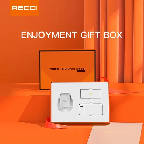 Recci锐思RG01充电宝礼品套装礼盒含支架一拖三数据线移动电源