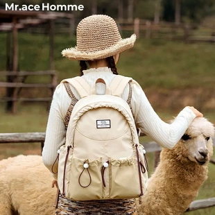 Mrace牧场 双肩包ins小众轻便旅行背包可爱书包大容量电脑包