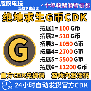 G币绝地求生G币金币gb点券CDK兑换码余额货币吃鸡皮肤充值激活cdk